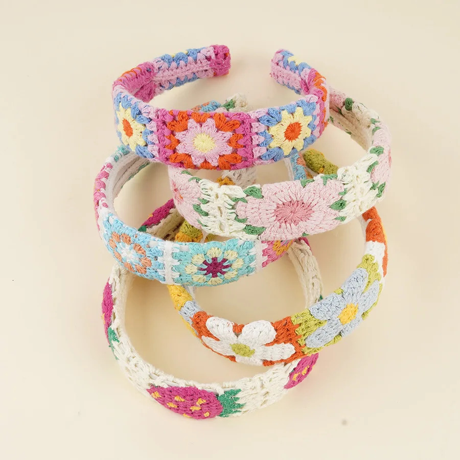 Knitted Headband Bohemian Style Summer Seaside Vacation Handmade Head Band Hair Accessories for Women Girls 250610