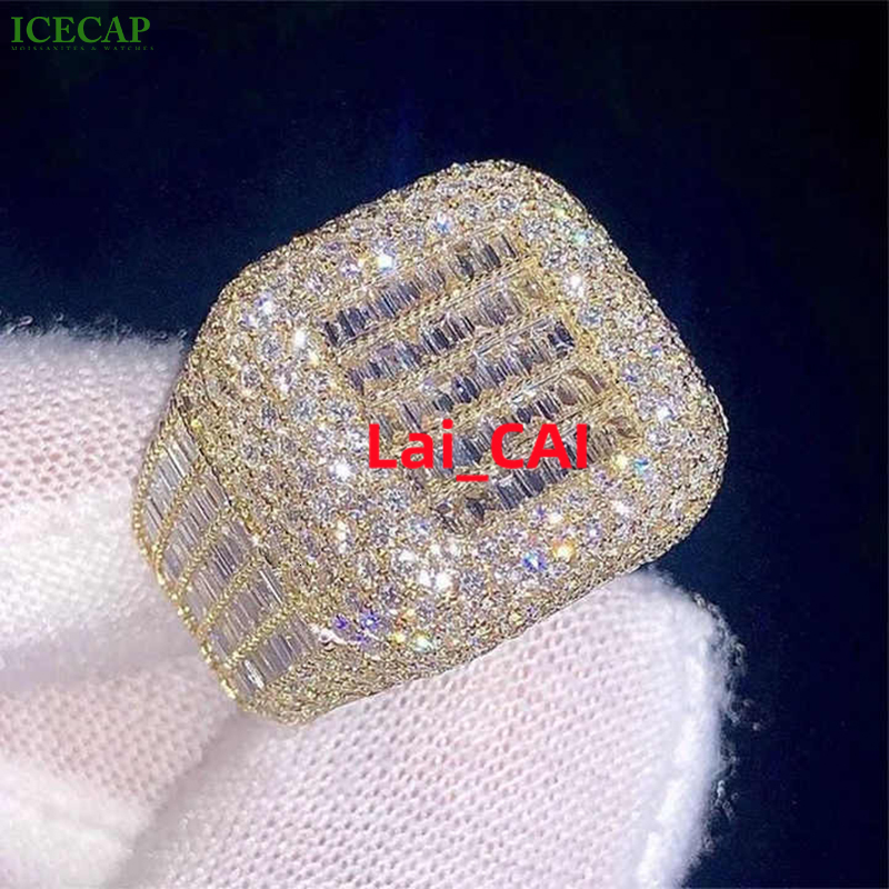 Custom Luxury Fashion Moissanite Rings Hip Hop Pop Jewelry Rings Vs Moissanite Engagement Rings for Men and Women