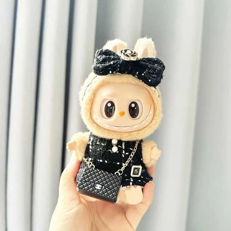 New Designer Labubu Doll Apparel 17cm Only Clothes Advanced Design Customization Heartbeat Gorgeous Bags Dresses Accessories labubu doll clothes