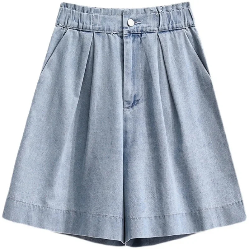 Plus Size High Waist Loose Wide Leg Jeans Shorts Womens plus Size Summer Fashion A Line Mini Pants FivePoint Pants 250609