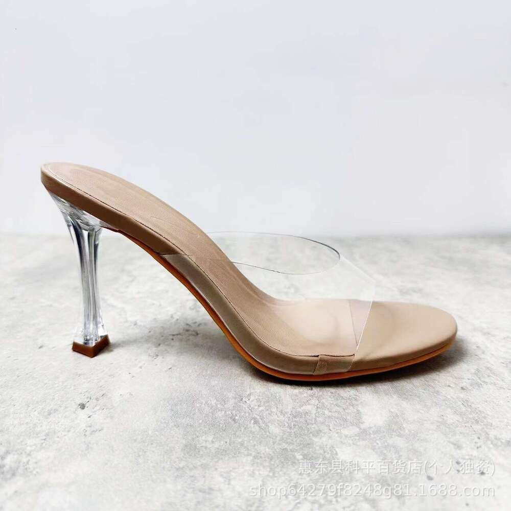 Transparent Sandals for Women 2023 Summer New TRF Plastic Fashion Peep Toe High Heels Outdoor Casual Elegant Slippers