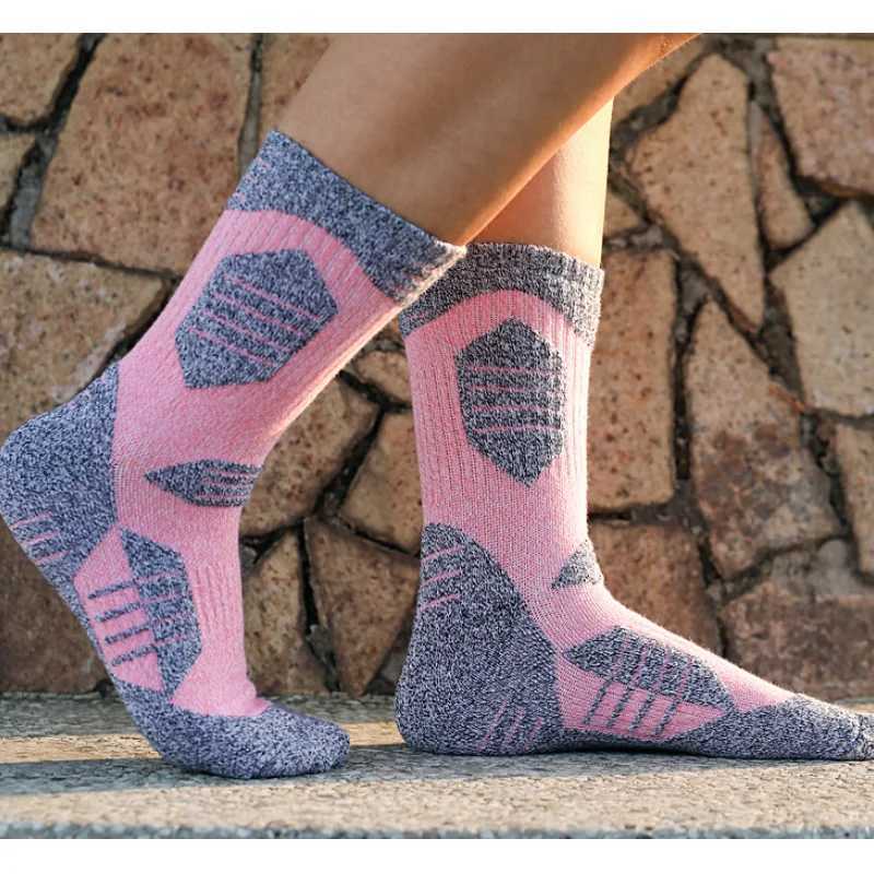 Winter Women Cotton Warm Hiking Socks Thickened Climbing Skiing Trekking Breathable Sports Socks Thermosocks Z250610
