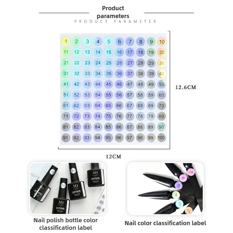 Nail Polish Number Sticker Label Color Gel Bottle Lipstick Nails Tips Display Mark Numbering Manicure Tool Varnish Glue 250605