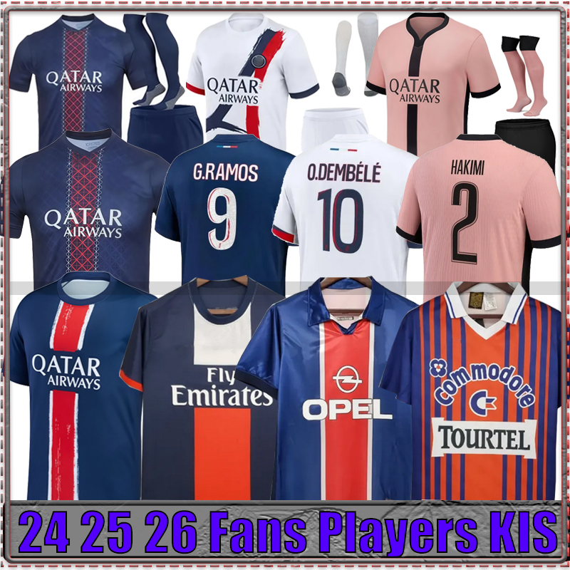 2025/26 Paris G.RAMOS Soccer Jersey PACHO L E E KANG IN JOAO NEVES KOLO MUANI O.DEMBELE D.DOUE VITINHA SKRINIAR Retro RONALDINHO PSGFootball Shirt Man Kids kit