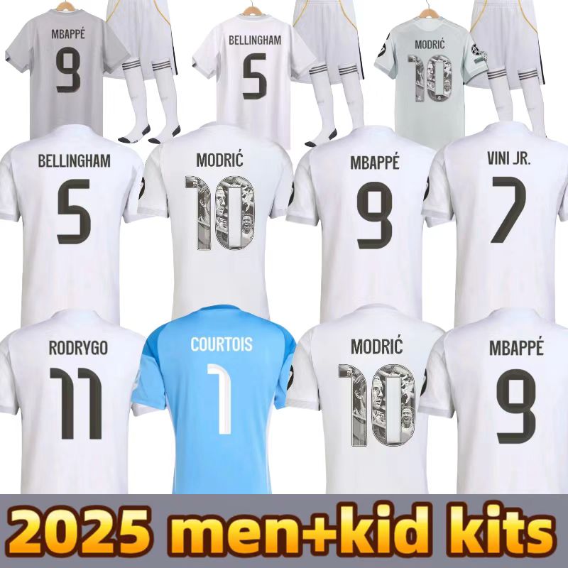 25 26 Soccer Jerseys Camiseta Football Jerseys VINI JR Mbappe Kids Bellingham 2025 2026 Goalkeeper ReAl TRENT CARVAJAL Madrids Player Women MODRIC Football Shirt