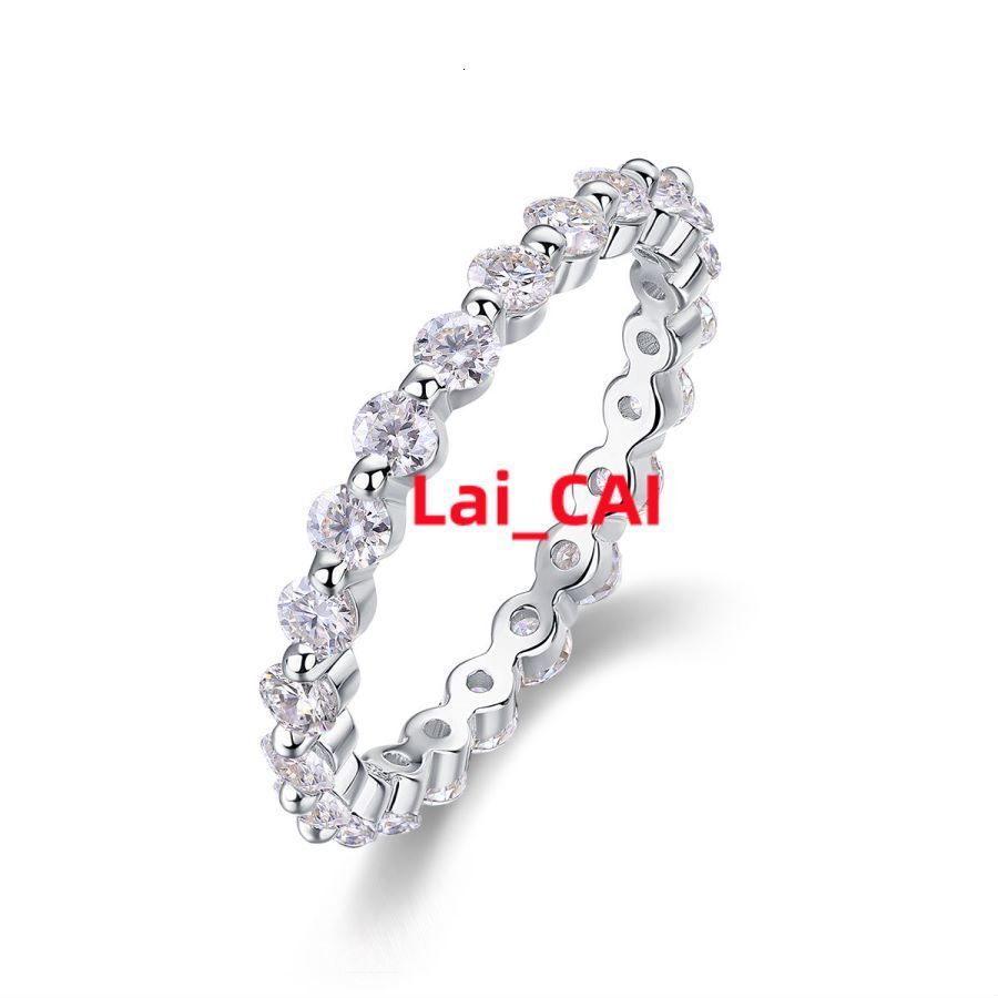 2.5mm 1.32CT Moissanite Full Eternity Ring S925 Silver Plated 18K Bezel Womens Wedding Band Passes Diamond Test Elegant Jewelry