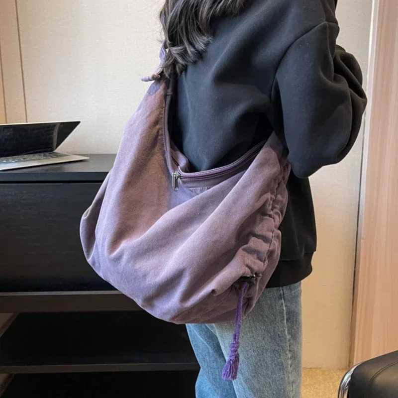 Large Capacity Fashion Canvas Shoulder Bag For Women College Student Book Bag Travel Shopping Crossbody Bag School MessengerBagXJ250610