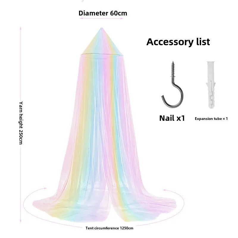 Baby Bedroom Curtain Nets Dome Rainbow Princess Mosquito Net for Crib born Infants Bed Canopy Tent Kids Bedding Room Decor 250604z