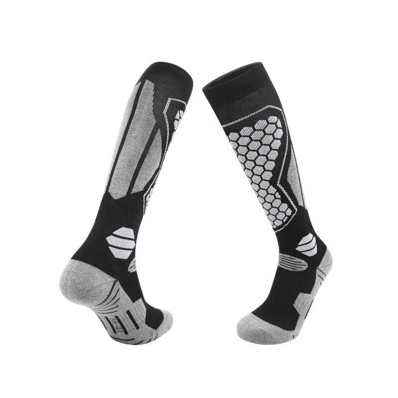 New autumn and winter professional ski socks thickened wool mens and womens long tube warm sports snow socks Z250610