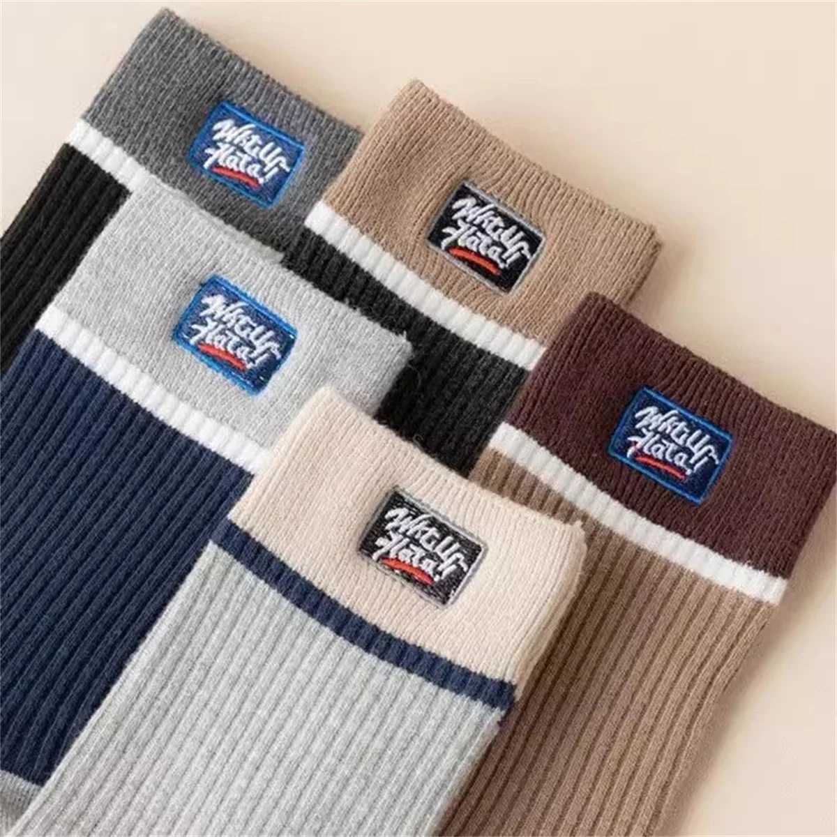 Dreamlikelin 5Pairs/lot Mens Autumn Winter Socks Harajuku Streetwear Men Breathable Sports Socks Trendy Middle Tube Socks Z250610