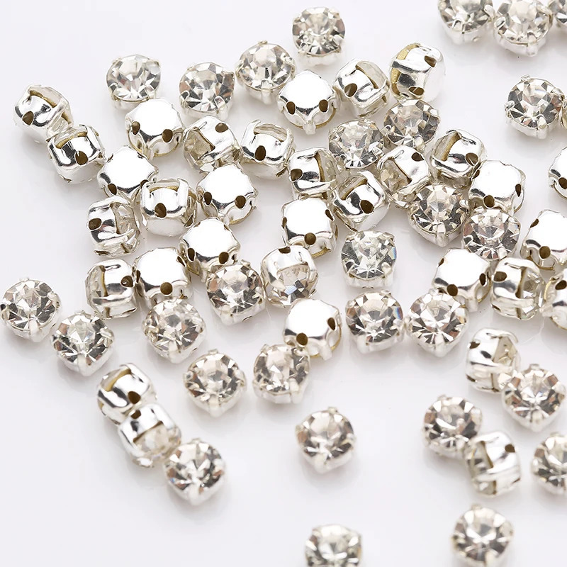 Sell At Loss RESEN Top Quality 310mm Sliver Claw Sew On s Clear Crystal Color Base Sewing Stone DIY Decoration 250606