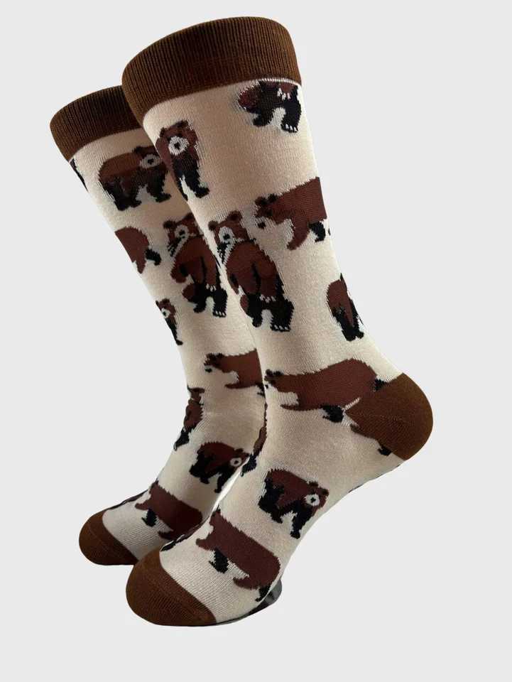 New Style Hip Hop Funny Socks Men Harajuku Happy Crew Skateboard Novelty Unisex Socks Tiger Bear Panda Design Mens Socks Z250610