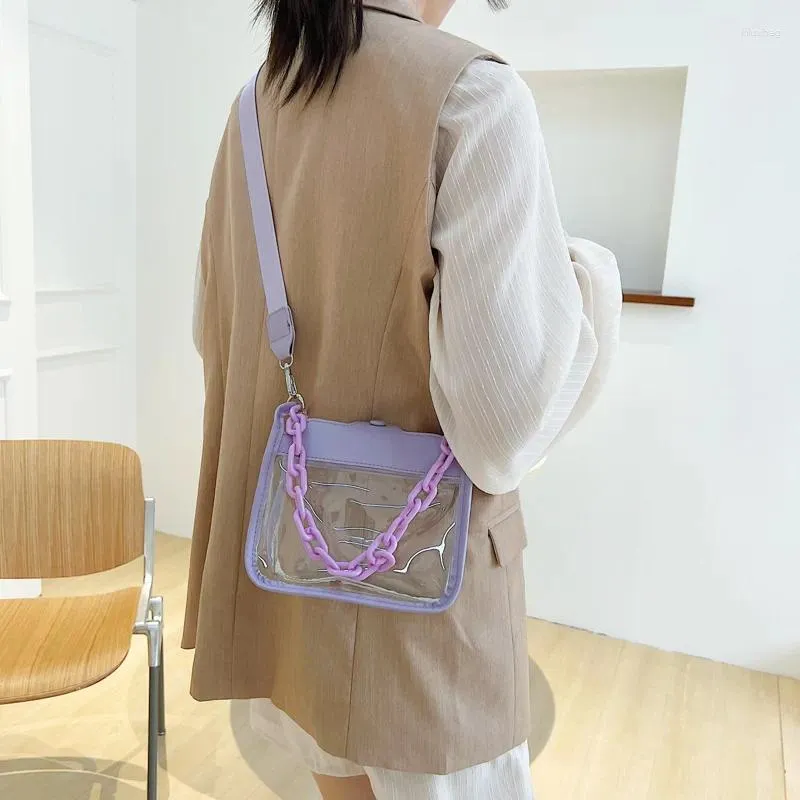 bag Shoulder Purse Designer 2025 New Clear Transparent Crossbody Bag Female Jelly Handbags And Purses Acrylic Chain Square Bolsos