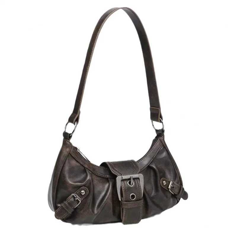 Cross-border hot-selling Melad wind shoulder bag retro style girl wasteland fold wrinkled armpit bag new womens bag XJ250610