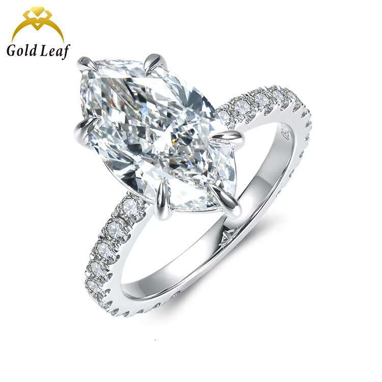 Customized Fine Jewelry 10K 14K 18K Gold Wedding Ring 0.5CT - 3CT Marquise Cut D VVS Lab Grown Diamond Ring Engagement for Women