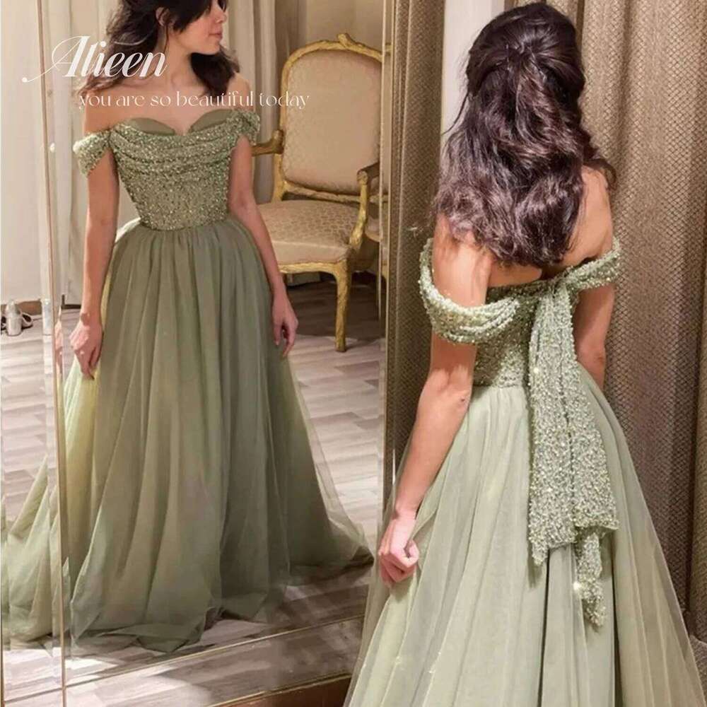 Green Prom for Women Handmade Sequins Woman Dress Party Evening Elegant customized Celebrity Robe