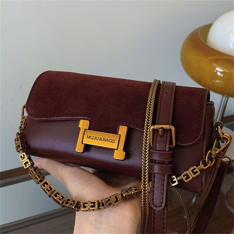 New bags hot Cross Body for woman fashion flap Casual Chains handbag versatile classic Patchwork shoulder bag black coffee brown