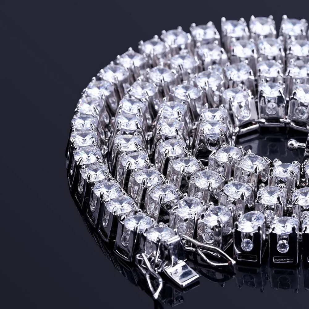 Men's 10mm Hip Hop Bling Iced out Gold Cubic Zirconia Tennis Chain Necklace Single Row CZ Stone Choker Jewelry