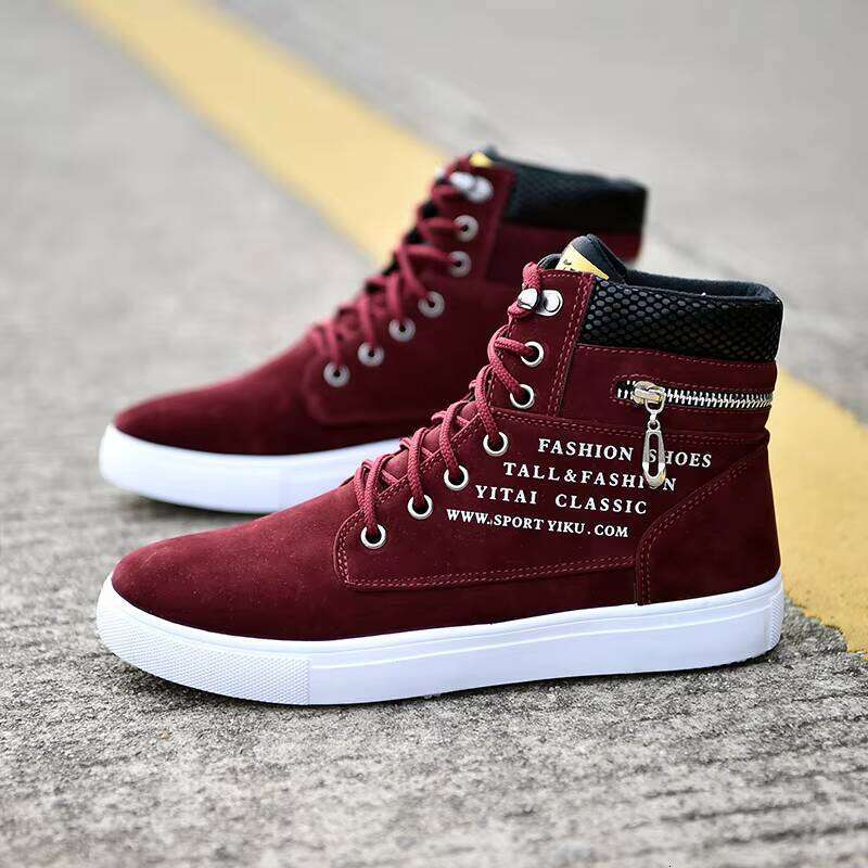 Latest Model Casual German Style Cool Sneakers PU Material High-Top Board Shoes Footwear for Men