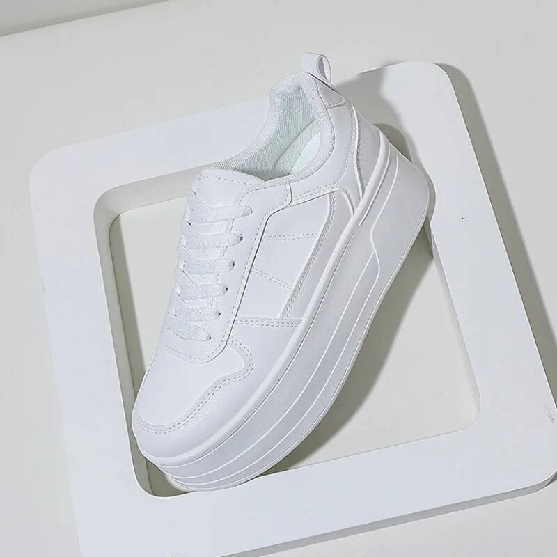 Ddmyoutdoor White Sneaker High Quality Leather Casual Designer Height Increasing Sports Shoes For Women Platform Vulcanized Shoe Outdoor Shoes