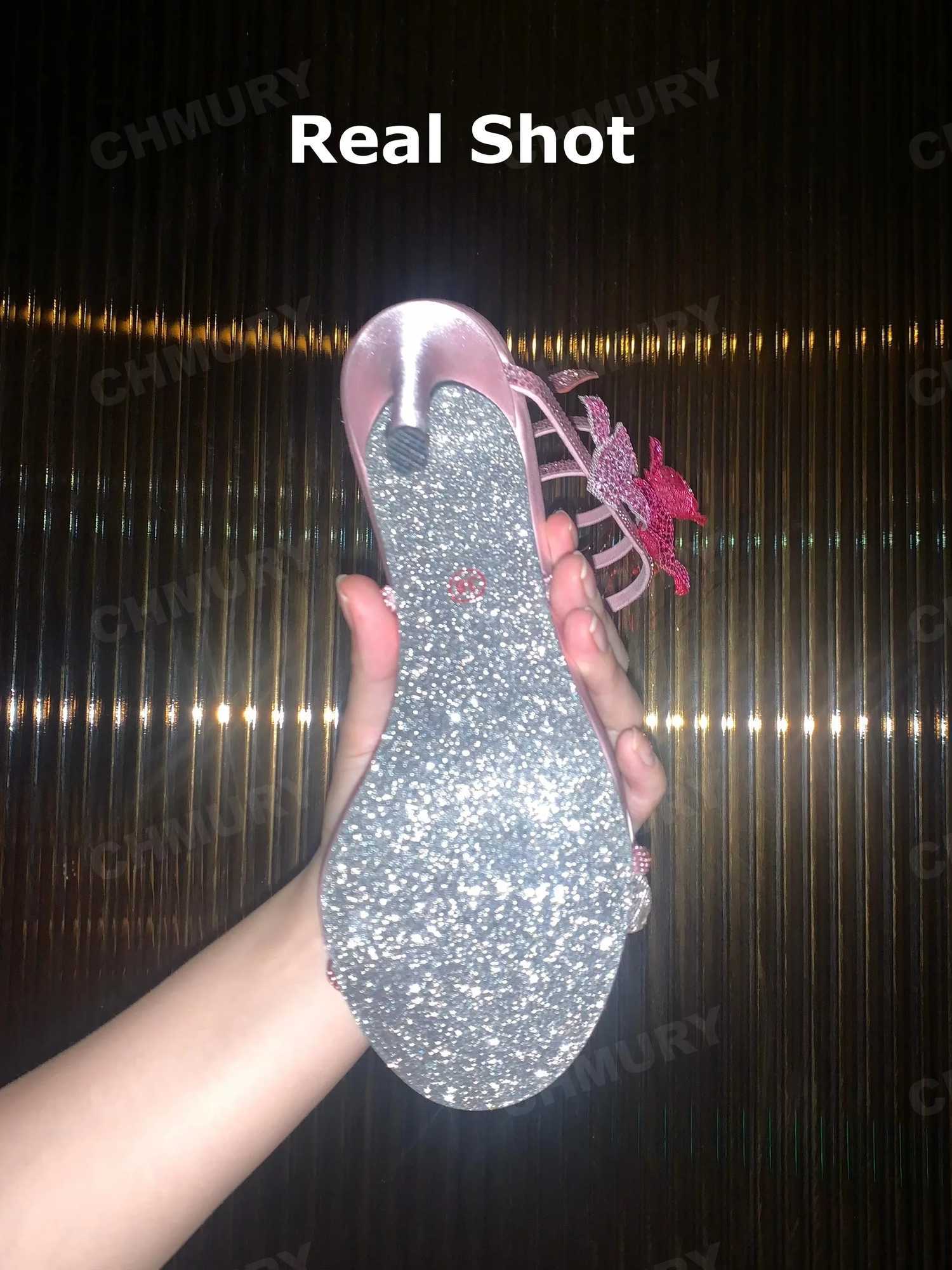 CHMURY Pink Flower Rhinestone High Heels Sandals Shoes Sexy Rose Red Luxury Designer with Wrap Strap for Women Prom Party 2024XJ250610