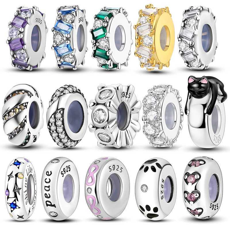 925 Sterling Silver Silicone Spacer Stopper Clip Charms Beads Fit Original Bracelet DIY Jewelry for Women Pendants Dangle Gift XJ250611