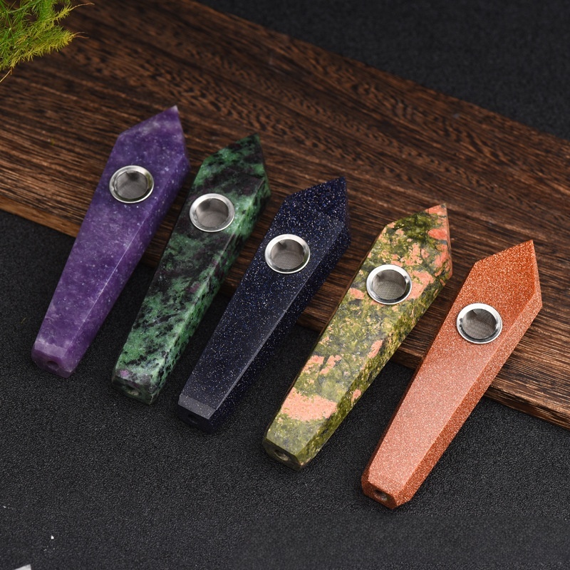 90g Natural Quartz Clear crystal smoking pipe tobacco pipe point wand cigarette Beautiful