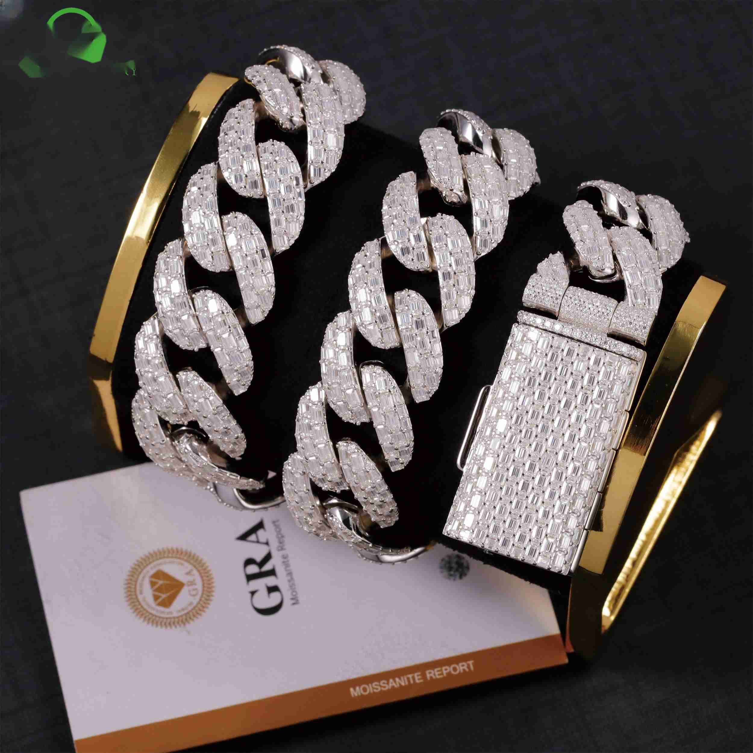OACOCA Fashionable Moissanite Cuban Link Chain Necklace Tennis Chain Necklace Style Womens Jewelry Collection