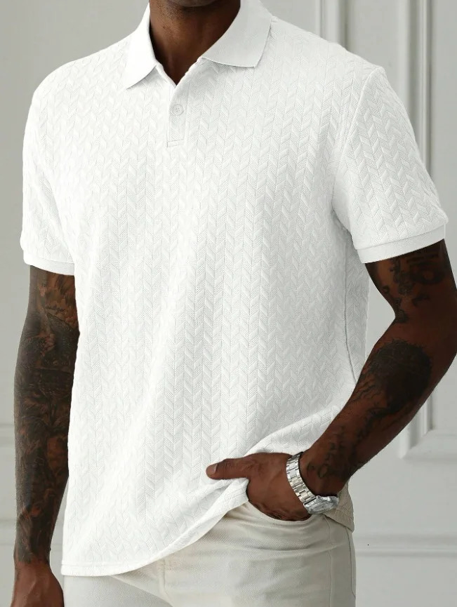Breathable Versatile Quick Drying Comfortable Mens Slim Fit Solid Color Front Button Short Sleeved Business Casual Polo Shirt 250610