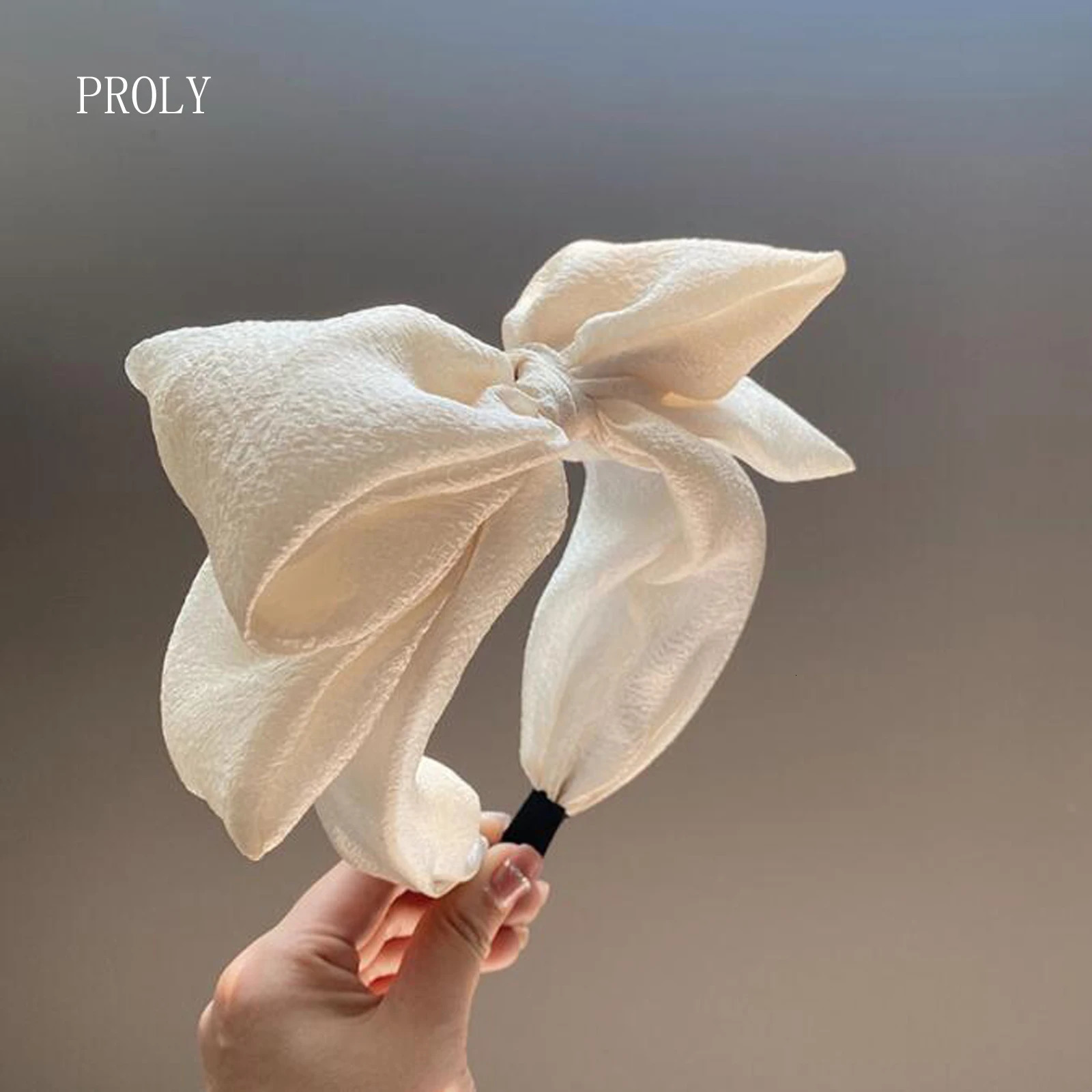 PROLY Fashion Women Headband Big Bow Knot Hairband Casual Headwear Fresh Color Summer Turban Wide Side Hair Accessories 250610