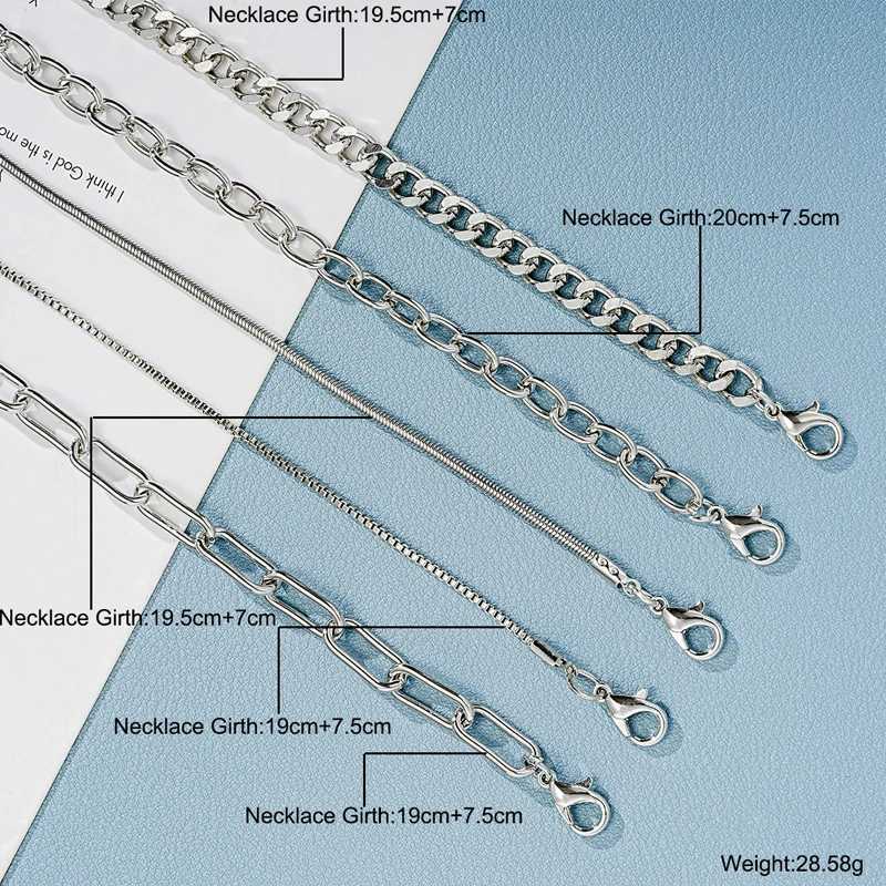 5 Pcs Fashion Simple Cuban Chain Bracelet Sets for Men Women Punk Vintage Metal Bracelet In Stock for Couples Unisex Jewelry Gifts XJ250707