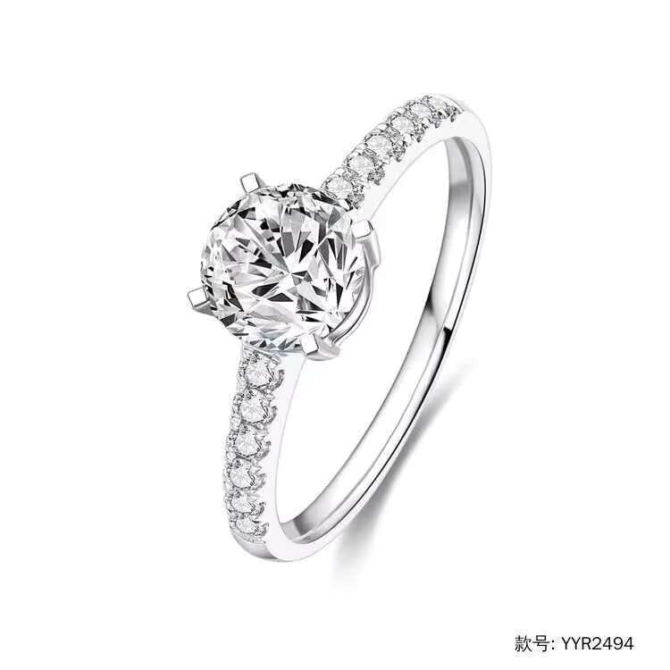 Wholesale Real IGI Certified Platinum 1ct Diamond Wedding Ring Classic Lab Grown Diamond Women Engagement Ring Jewelry Set.