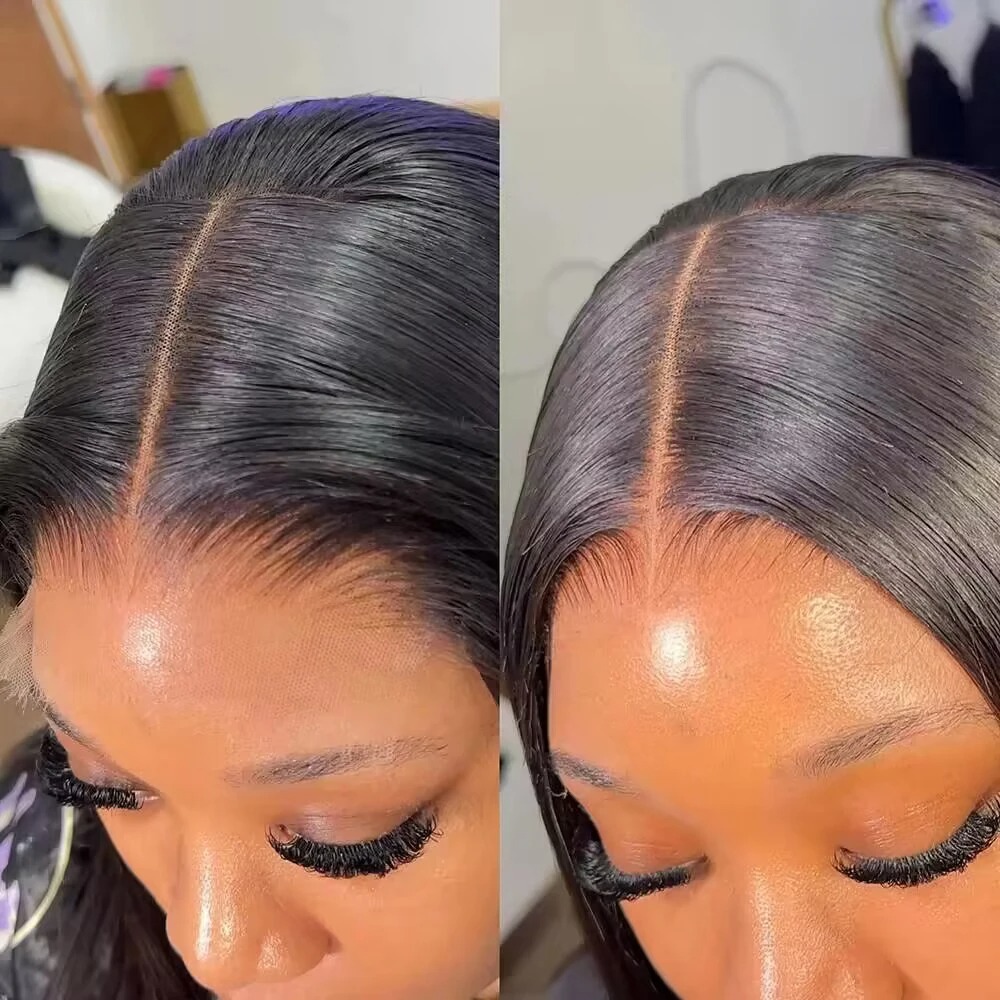 Bob Lace Front Wig Human Hair Straight 180% Full Density 13x4 HD Transparent Lace Frontal Wigs bob hair For Women Synthetic