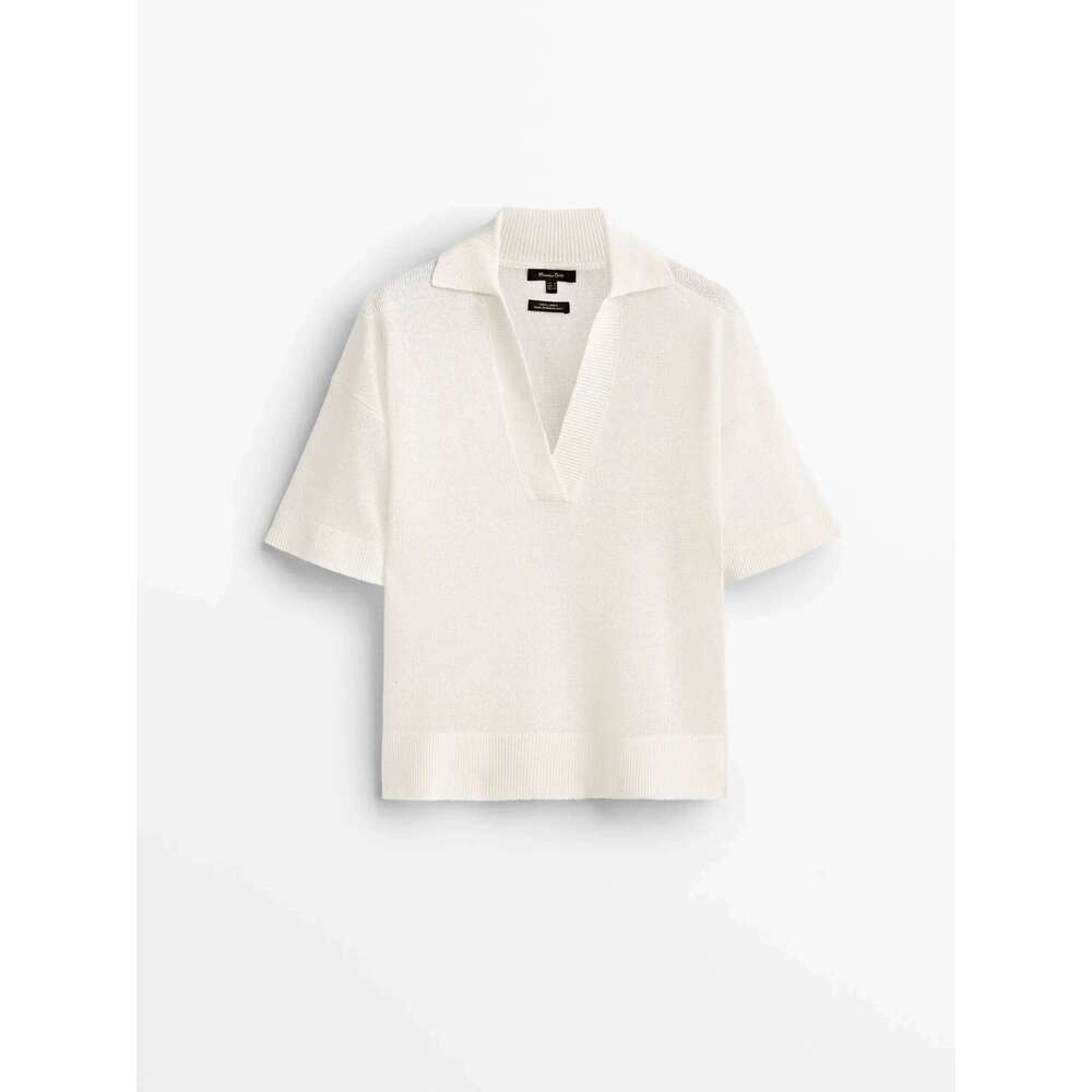 Ethereal MD 2025 massidutti spring new style of Women's casual linen short-sleeved polo shirt