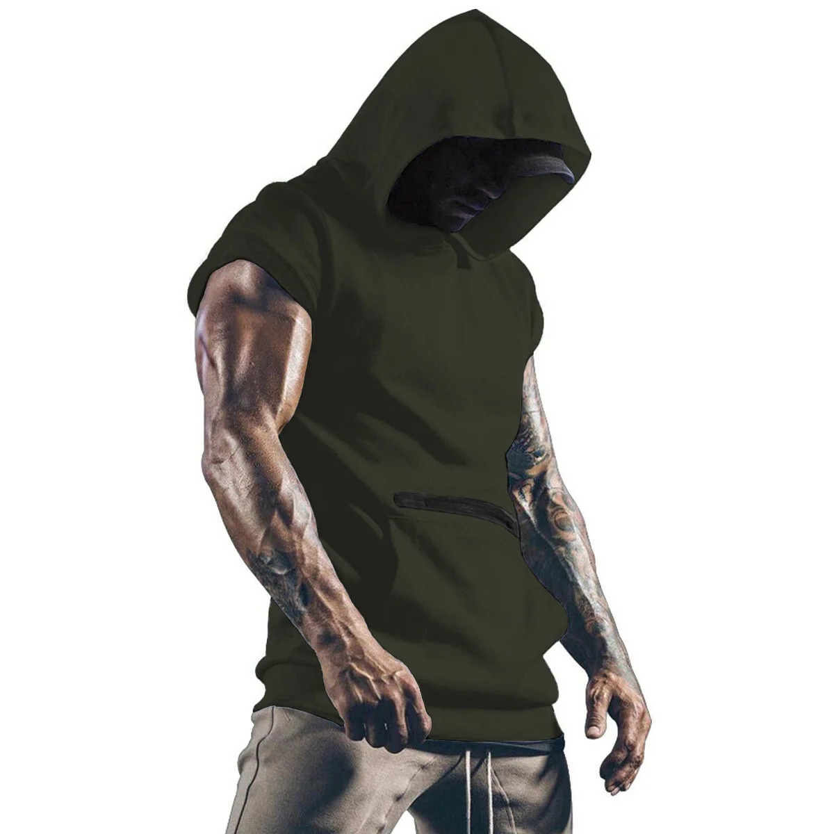 seller European and American mens clothing pocket zipper sports vest Factory Direct Sale 250610