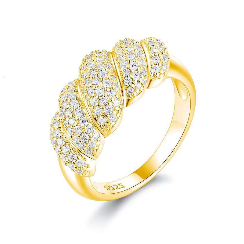 Hip Hop S925 Sterling Silver Moissanite Ring for Women S925 Silver Cubic Zircon Hip Hop Rings for Rappers