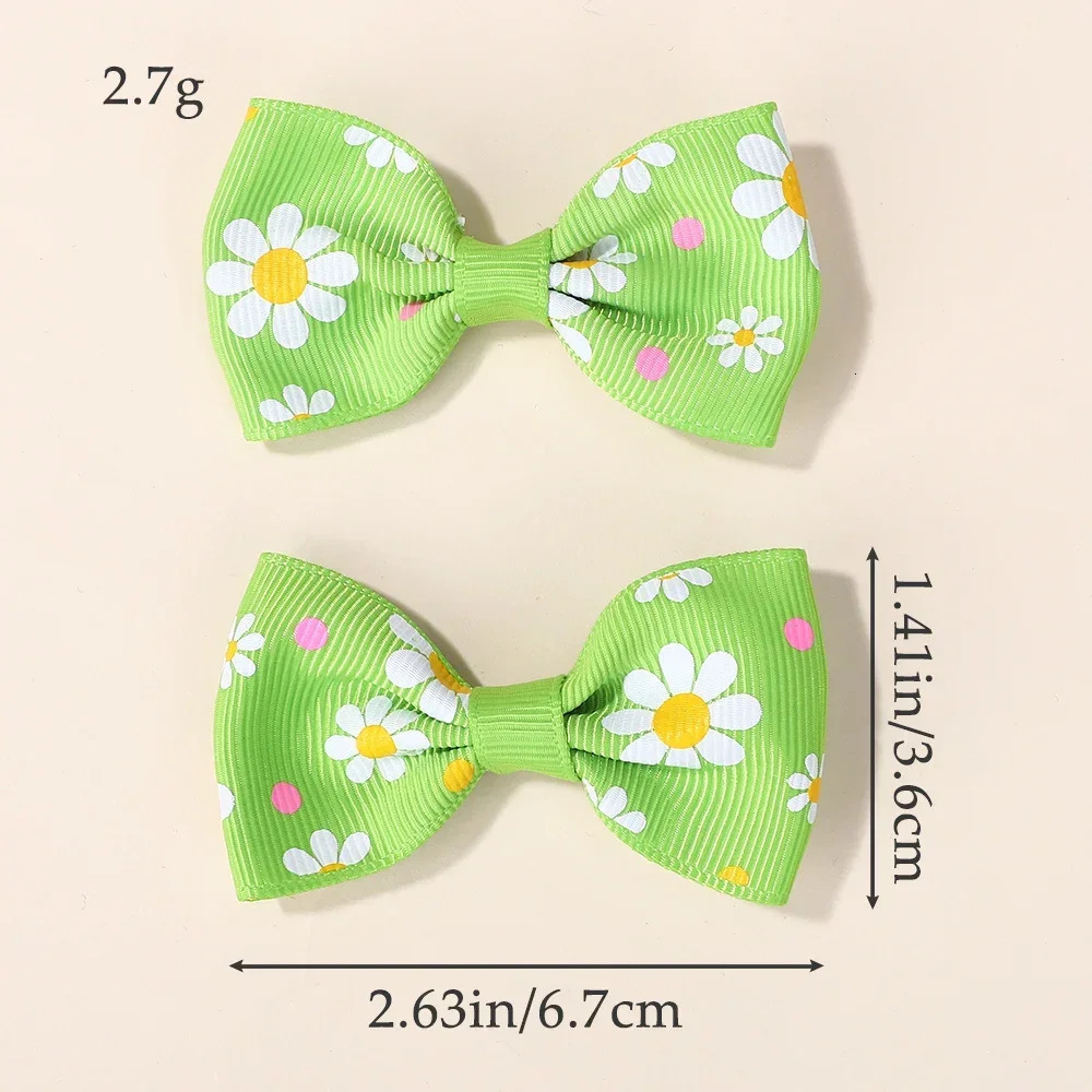 600pcs/set 2.63Random Colorful Daisy Flower Hair Bows Clip for Baby Girls Summer Beach Hairpins Headwear Hair Accessories 250611