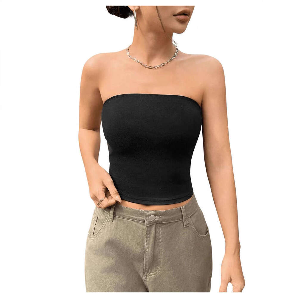 Tube Top Pure Desire High-End Sense Vest Design Short Slim Sexy Hot Girl Women's Clothing B5
