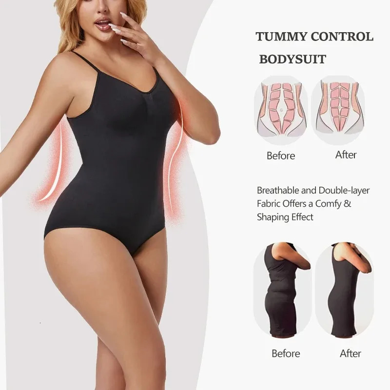 Womens Backless Bodysuits Seamless Sexy Shapewear Thong Butt Lifter Body Shaper Tummy Control Corset Slimming Camisole Tops 250610