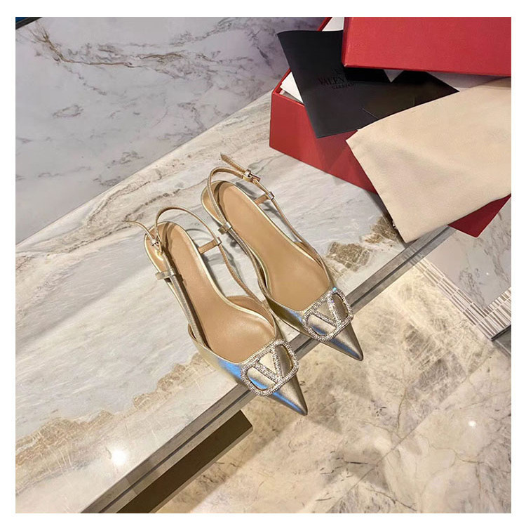 Free shipping designer for womens dress shoes sliver New pointed thin heel rhinestone fashionable and versatile high heels