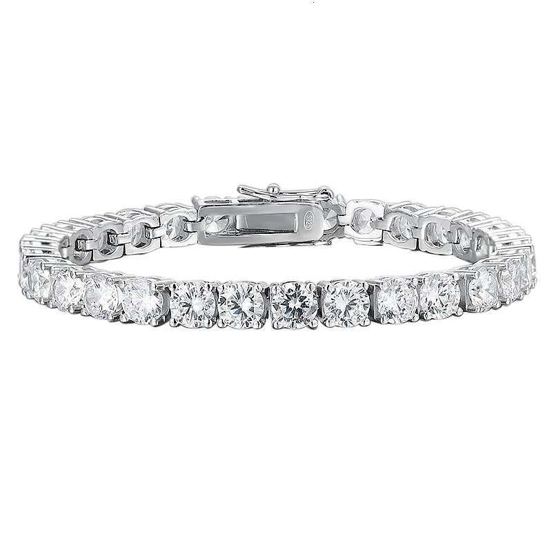 KNOBSPIN 5mm Moissanite Tennis Bracelet Necklace For Women 925 Sterling Silver D VVS1 Lab Diamond with GRA Certificate Jewelry