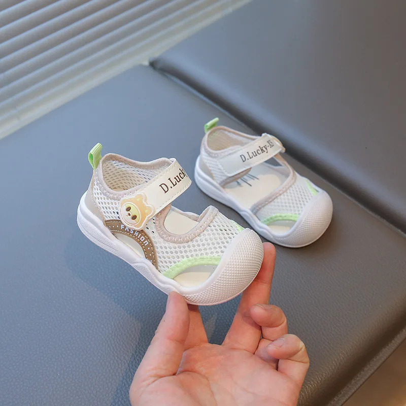 1-3 Years Baby Sandals Summer Shoes Infant Outwear First Walkers Little Toddler Boys Girls Close-toed Sandals Pink Green 250611