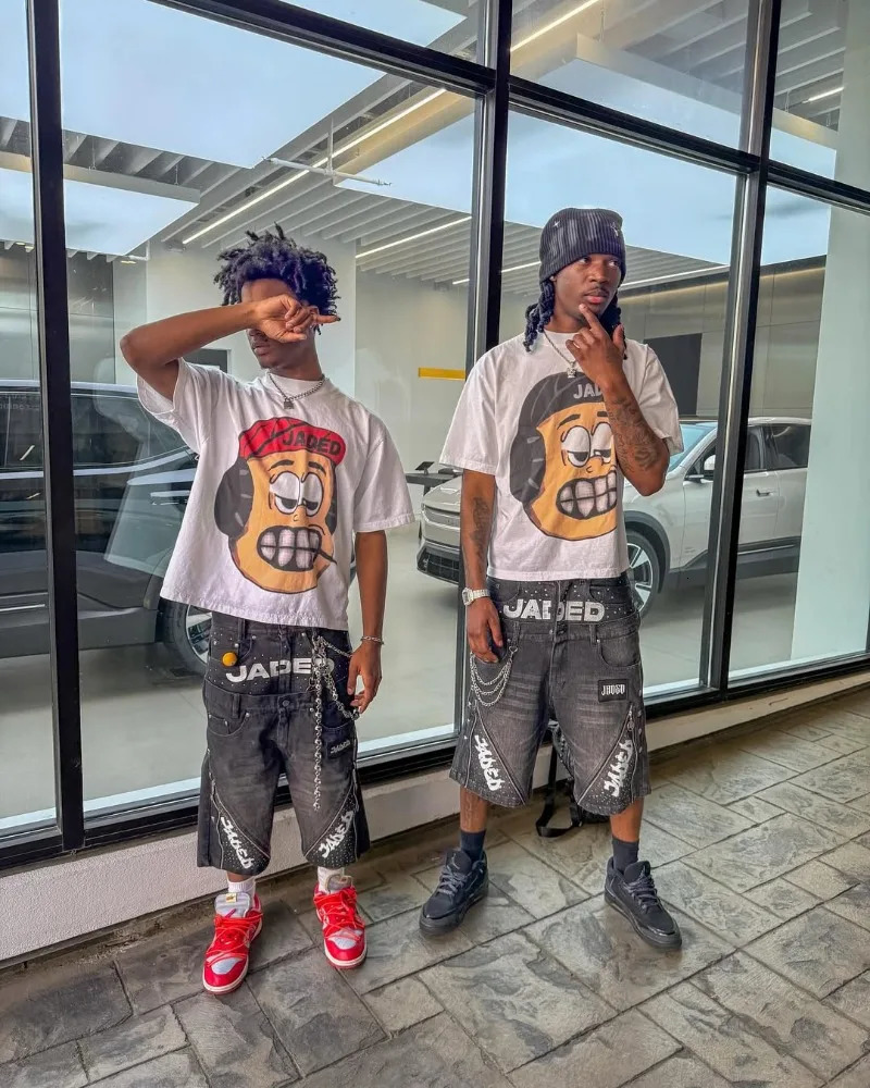 American fashion Gothic big head print oversized T-shirt mens Y2K streetwear loose Harajuku round neck short sleeved clothes 250611