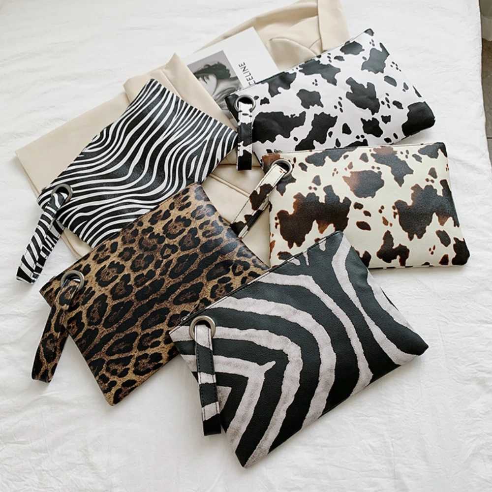 Casual Bags for Women Animal Print Leopard Clutch Female Fashion Design Leather Wallet Messenger Bag Ladies Elegant Handbag 2024XJ250610