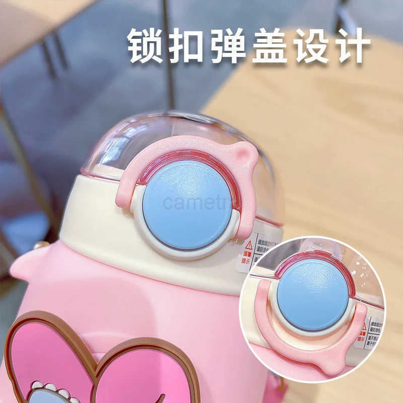 Sanrio 690ml Sanrio Large Capacity Water Bottle Cinnamoroll Kuromi My Melody Portable Straw Water Cup for Outdoor Sports FitnessXJ2506