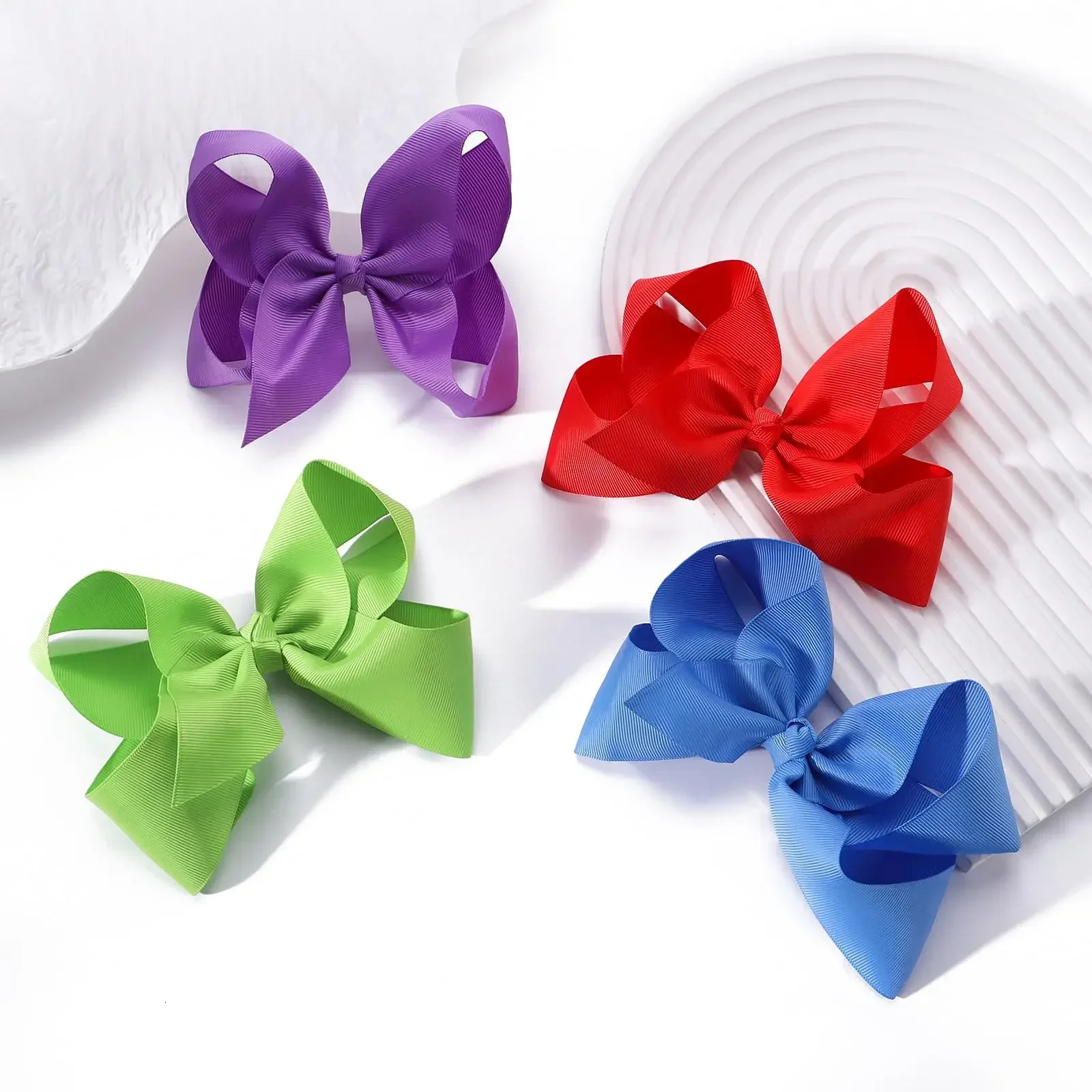 10/20/30pcs 6 Large Grosgrain Ribbon Hair Bow Clips for Women Girls Cute Solid Color Hairpins Barrettes Kids Hair Accessories 250611
