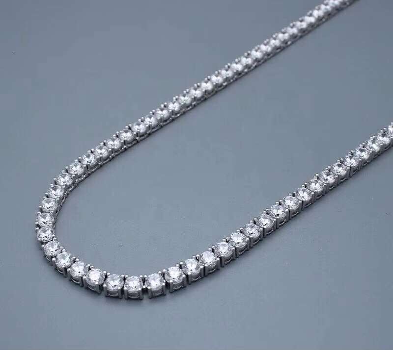 OACOCA Starsgem Customized White Gold Jewelry Round Moissanite HPHT Lab Grown Diamond Tennis Chain Necklace