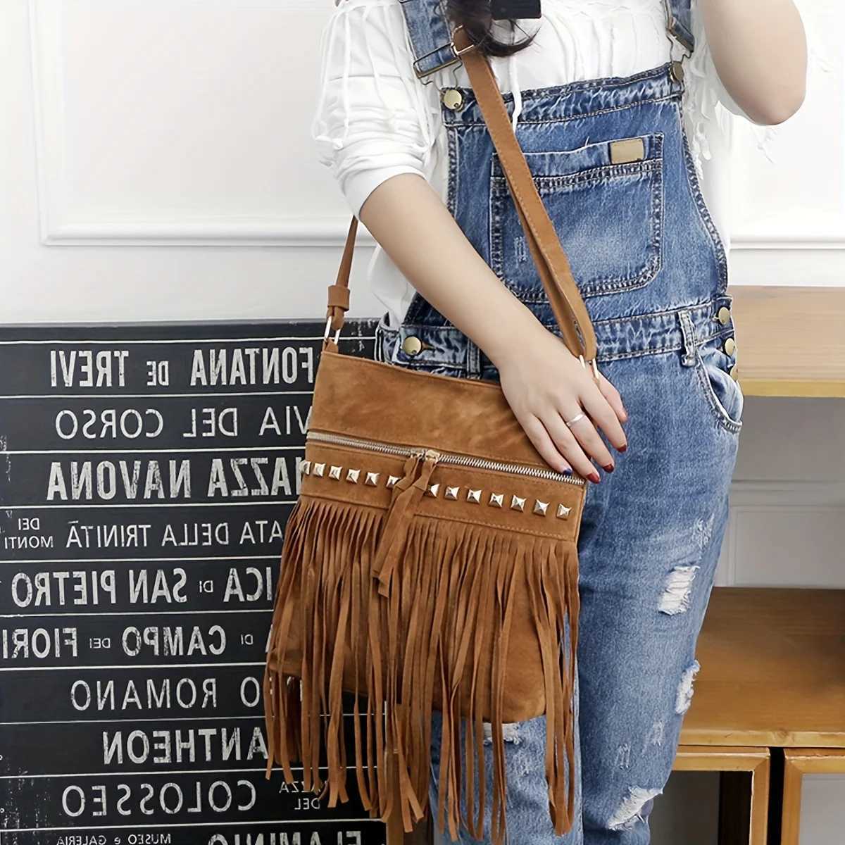 Autumn and winter new crossbody bag for women fashionable Europe and the United States fashion velvet willow nail fringe bag all XJ250610