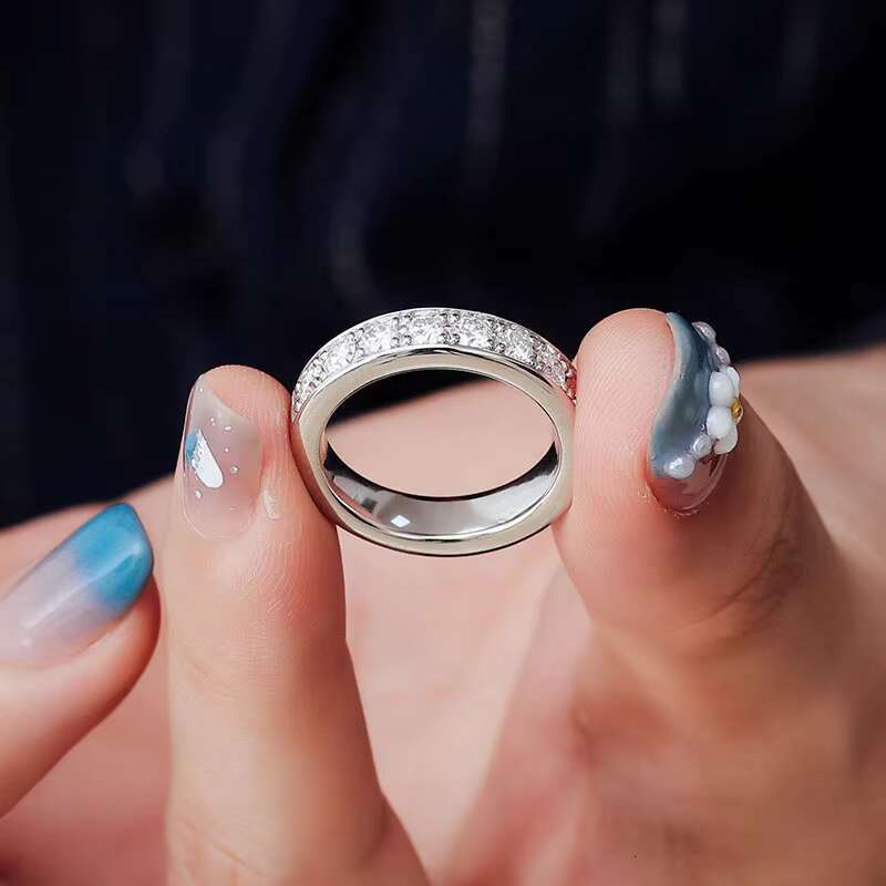 Fine Jewelry 925 Sterling Silver Moissanite Rings Jewelry Wholesale 3mm VVS Diamonds Wedding Band Ring