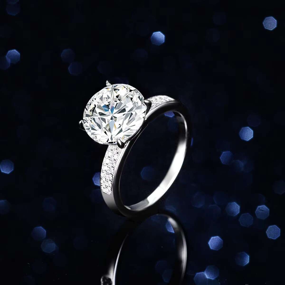 Fine Jewelry Fashion 925 Sterling Silver Ring 5ct Women Diamond Moissanite Ring Rings